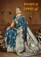 Bhabhiji Vol-7 Lifestyle Sarees Lichi Silk Saree with Jari Work – M.R. Saree Emporium
