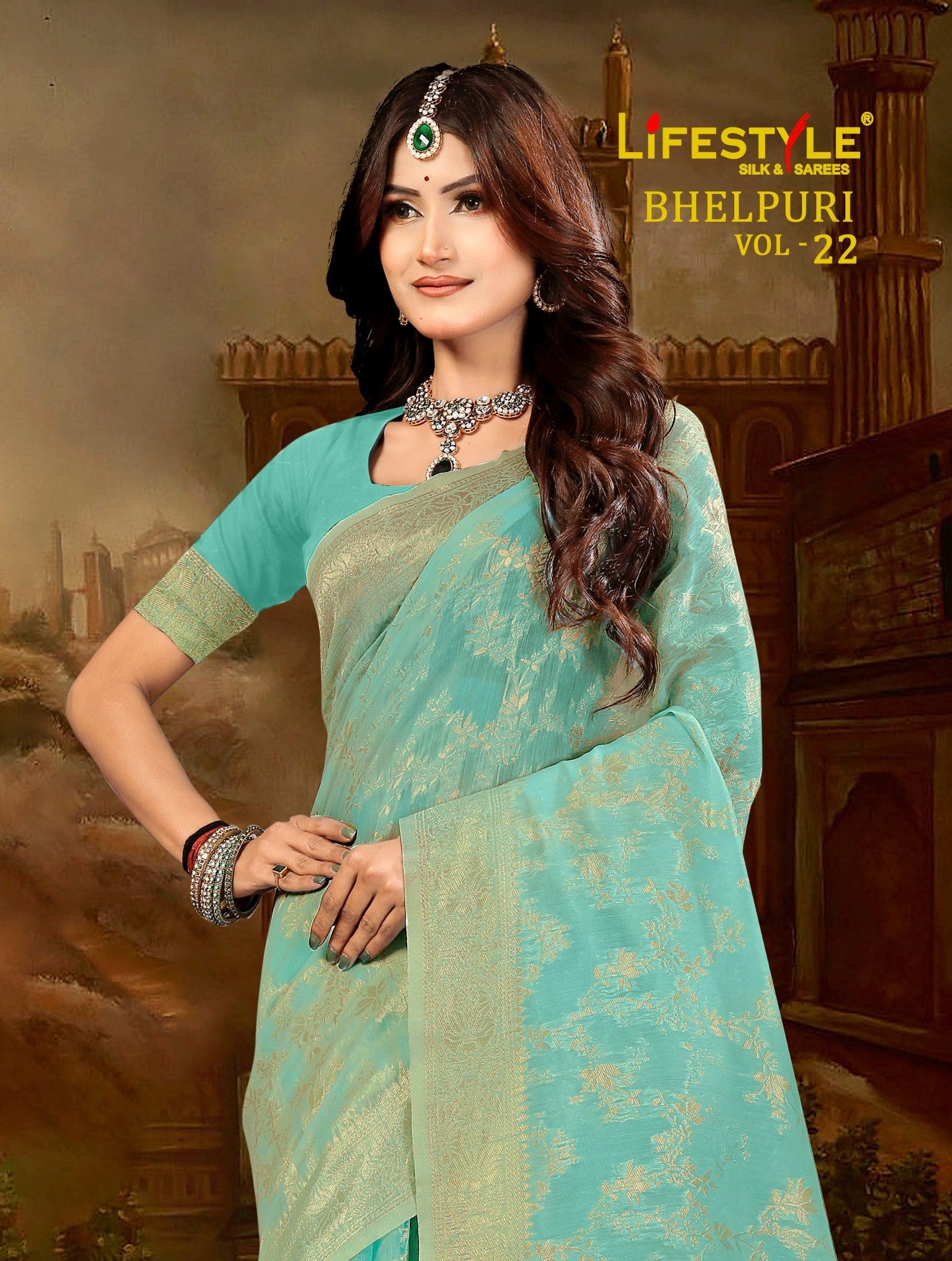 LifeStyle BhelPuri Vol-22 Linen Silk Saree – 6 Pcs Set – M.R. Saree Emporium