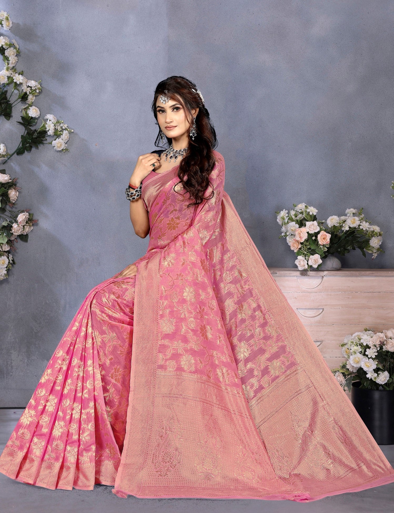 LifeStyle BhelPuri Vol-24 Linen Silk Saree – 6 Pcs Set – M.R. Saree Emporium