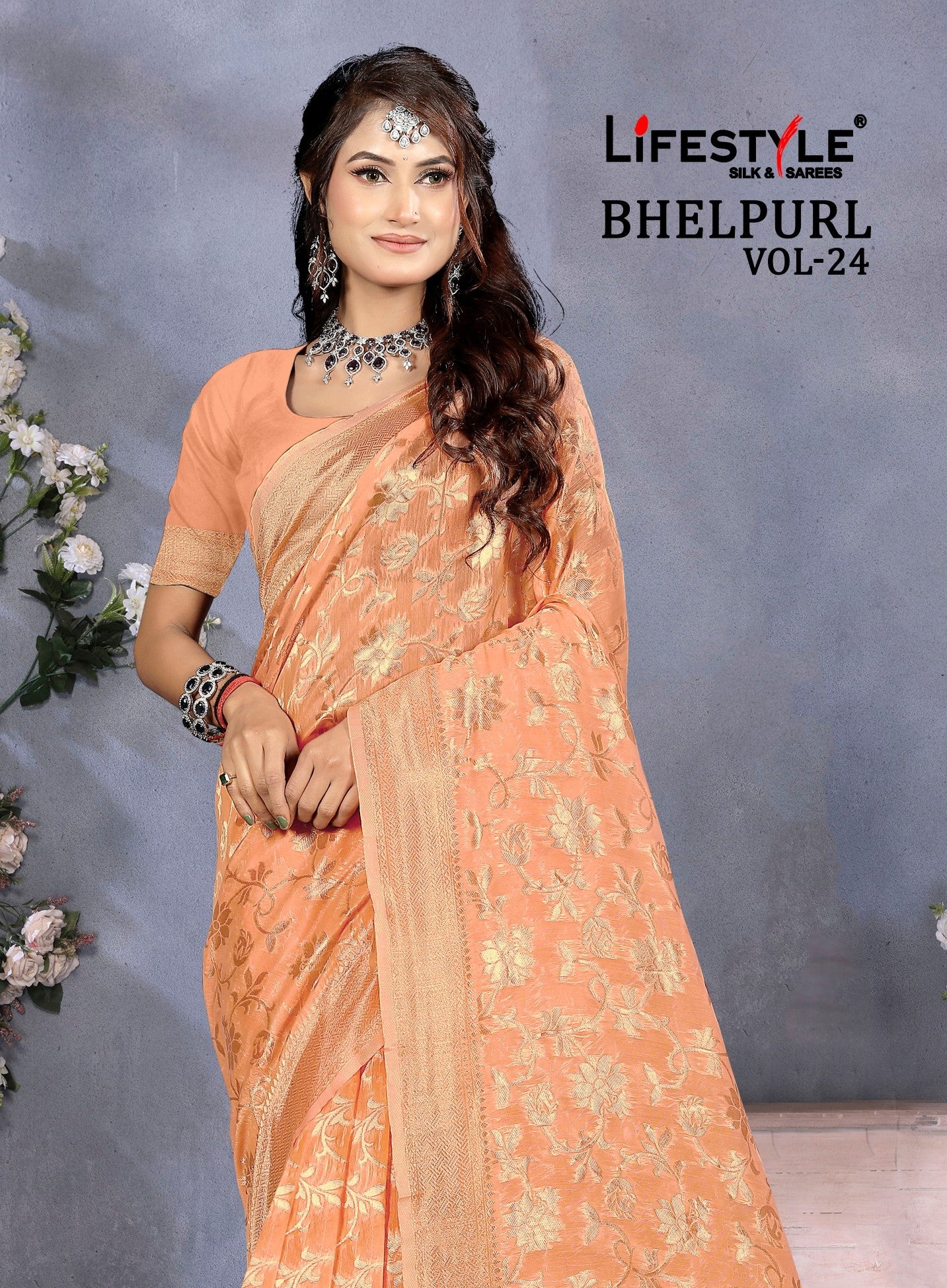 LifeStyle BhelPuri Vol-24 Linen Silk Saree – 6 Pcs Set – M.R. Saree Emporium