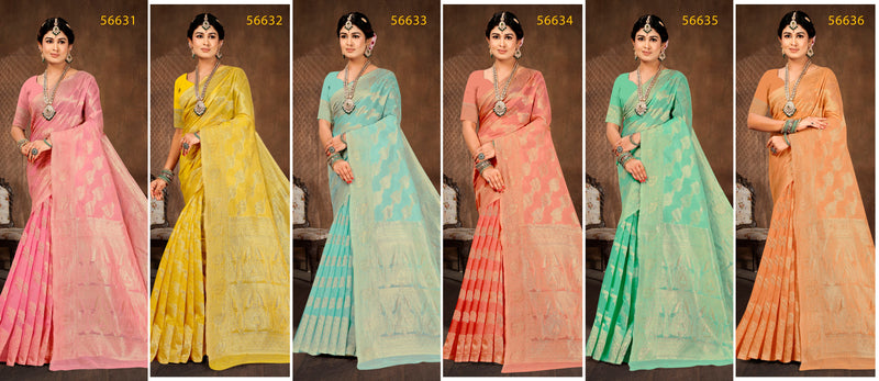 LifeStyle BhelPuri Vol-27 Linen Silk Saree – 6 Pcs Set – M.R. Saree Emporium