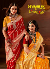 Devrani NX Vol-10 Lichi Silk Saree Collection – 6 Pcs Set Wedding & Festive Wear – M.R. Saree Emporium