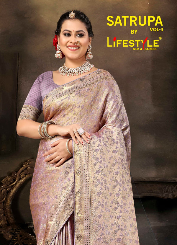 Lifestyle Sarees Satrupa Silk Vol-03 Dola Silk Saree – Swarovski Work M.R. Saree Emporium
