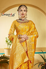 Sunshine Vol-28  Premium Lichi Silk Set 6 Pcs Saree with Rich Zari Border & Heavy Designer Pallu -Lifestyle Silk & Sarees -M.R. Saree Emporium