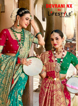 Devrani NX Lichi Silk Saree Collection – 6 Pcs Set Wedding & Festive Wear – M.R. Saree Emporium