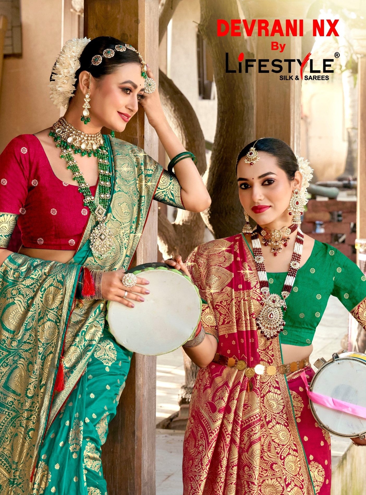 Devrani NX Lichi Silk Saree Collection – 6 Pcs Set Wedding & Festive Wear – M.R. Saree Emporium