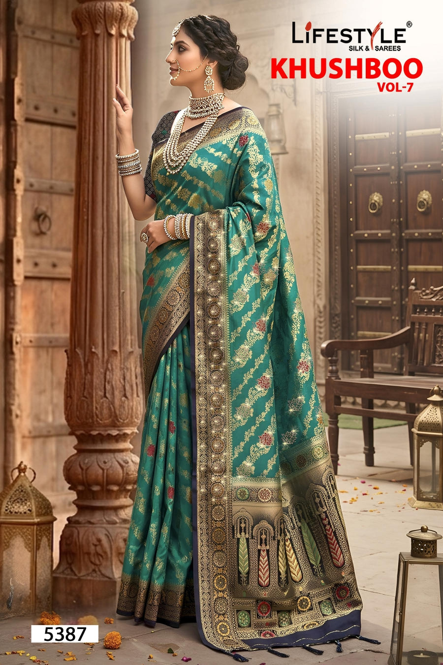 Lifestyle KHUSHBOO VOL-7 6 Pcs Set Designer Silk Saree