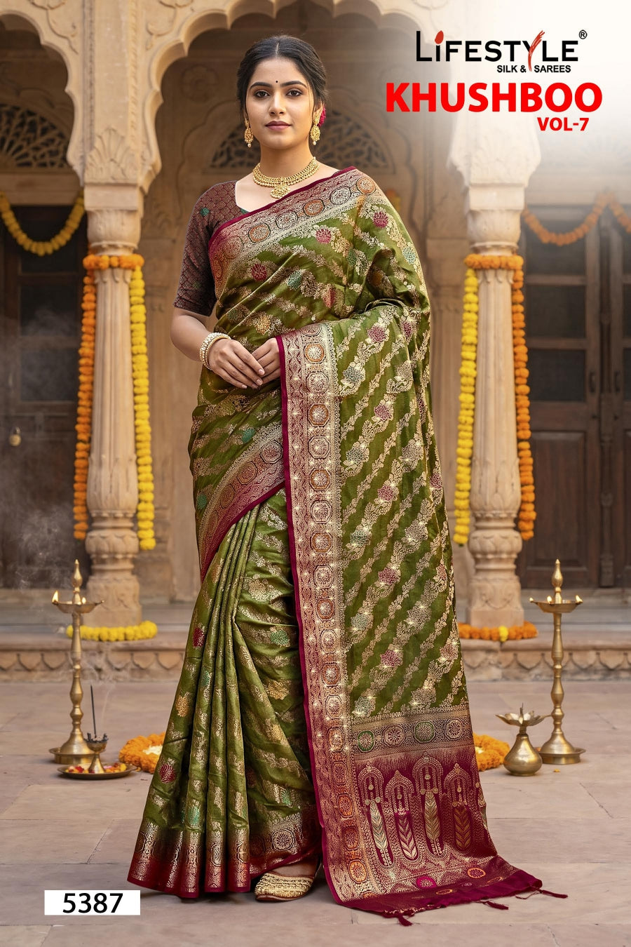Lifestyle KHUSHBOO VOL-7 6 Pcs Set Designer Silk Saree