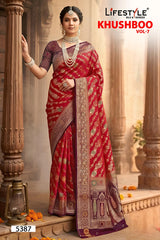 Lifestyle KHUSHBOO VOL-7 6 Pcs Set Designer Silk Saree