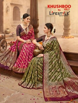 Lifestyle KHUSHBOO VOL-7 6 Pcs Set Designer Silk Saree