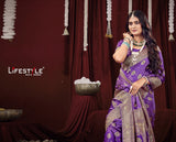 Lifestyle Anokhi Silk Vol-08 Nylon Silk Sarees 4 Pcs Set with Rich Weaving, Zari Border & Heavy Designer Pallu -M.R. Saree Emporium