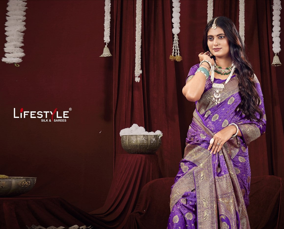 Lifestyle Anokhi Silk Vol-08 Nylon Silk Sarees 4 Pcs Set with Rich Weaving, Zari Border & Heavy Designer Pallu -M.R. Saree Emporium