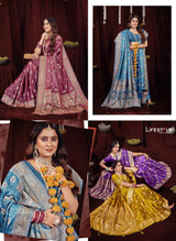 Lifestyle Anokhi Silk Vol-08 Nylon Silk Sarees 4 Pcs Set with Rich Weaving, Zari Border & Heavy Designer Pallu -M.R. Saree Emporium