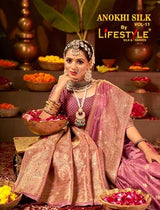 Lifestyle Anokhi Silk Vol-11 Nylon Silk Sarees 4 Pcs Set with Rich Weaving, Zari Border & Heavy Designer Pallu -M.R. Saree Emporium