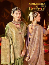 Lifestyle Anokhi Silk Vol-12 Nylon Silk Sarees 4 Pcs Set with Rich Weaving, Zari Border & Heavy Designer Pallu -M.R. Saree Emporium
