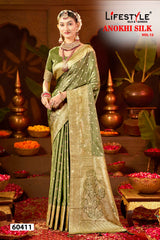 Lifestyle Anokhi Silk Vol-12 Nylon Silk Sarees 4 Pcs Set with Rich Weaving, Zari Border & Heavy Designer Pallu -M.R. Saree Emporium