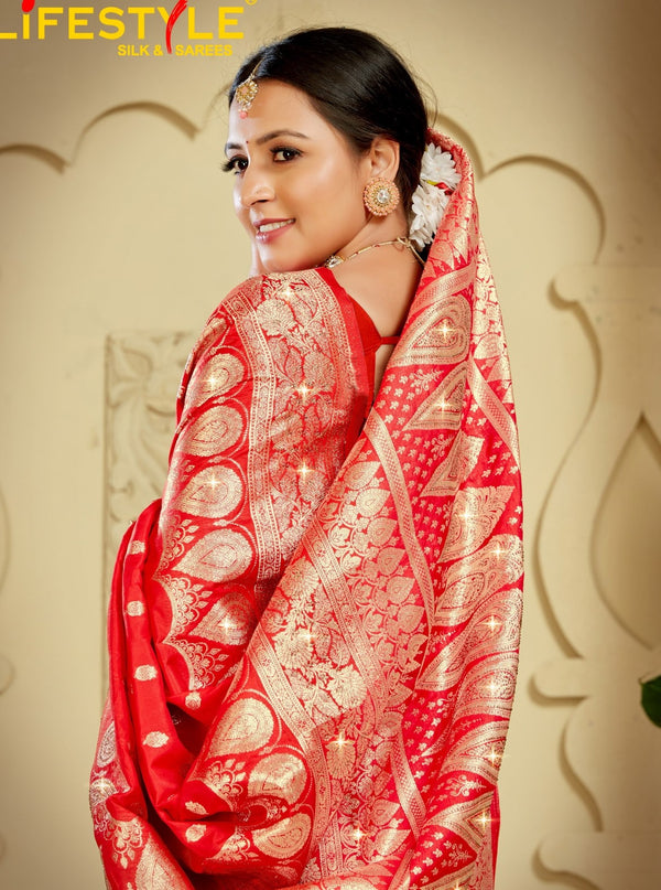 LifeStyle Anuradha Silk Vol-2 Lichi Silk Saree – 6 PCS Set – M.R. Saree Emporium