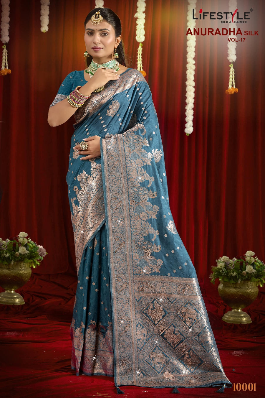 Anuradha Silk Vol-17 Premium Pashmina Silk Saree 4 Pcs Set with Rich Weaving Border & Heavy Designer Pallu-Lifestyle Sarees-M.R. Saree Emporium