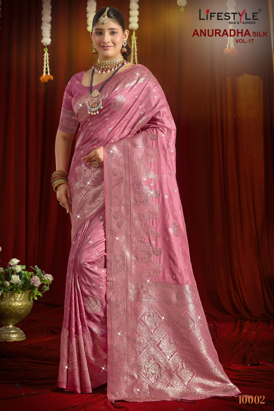 Anuradha Silk Vol-17 Premium Pashmina Silk Saree 4 Pcs Set with Rich Weaving Border & Heavy Designer Pallu-Lifestyle Sarees-M.R. Saree Emporium