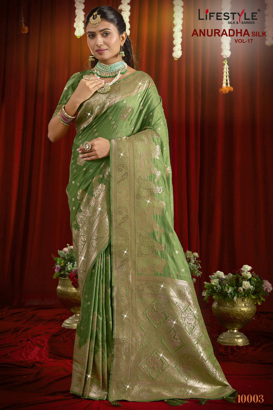 Anuradha Silk Vol-17 Premium Pashmina Silk Saree 4 Pcs Set with Rich Weaving Border & Heavy Designer Pallu-Lifestyle Sarees-M.R. Saree Emporium