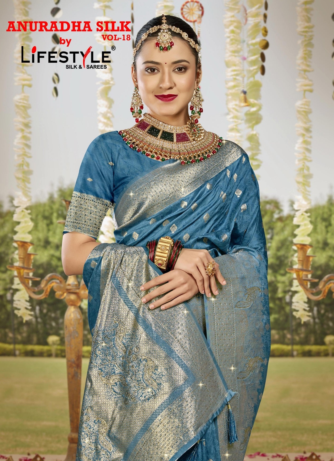 Anuradha Silk Vol-18 Premium Pashmina Silk Saree 4 Pcs Set with Rich Weaving Border & Heavy Designer Pallu-Lifestyle Sarees-M.R. Saree Emporium