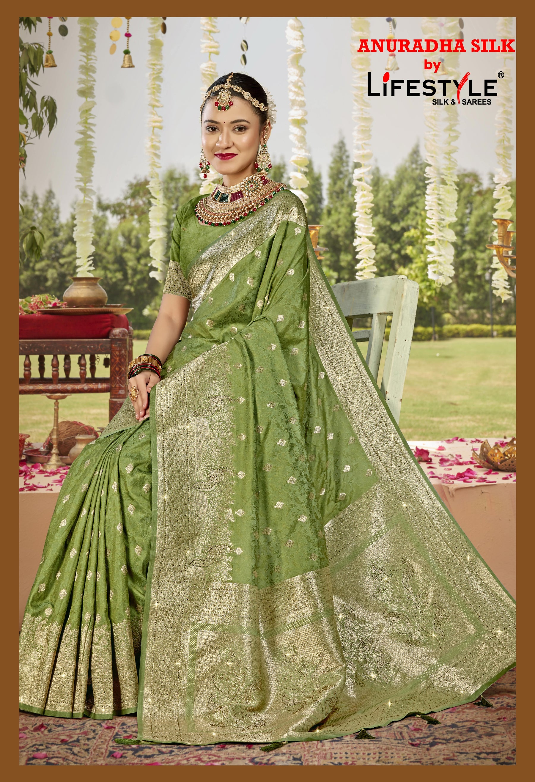 Anuradha Silk Vol-18 Premium Pashmina Silk Saree 4 Pcs Set with Rich Weaving Border & Heavy Designer Pallu-Lifestyle Sarees-M.R. Saree Emporium