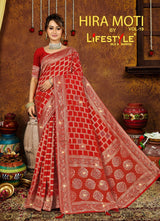 Lifestyle Sarees Hira Moti Vol-19 Dola Silk Saree – Swarovski Work M.R. Saree Emporium