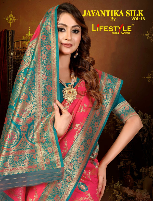 Lifestyle Sarees Jayantika Silk Vol-18 Pashmina Silk Saree Rich Pallu M.R. Saree Emporium