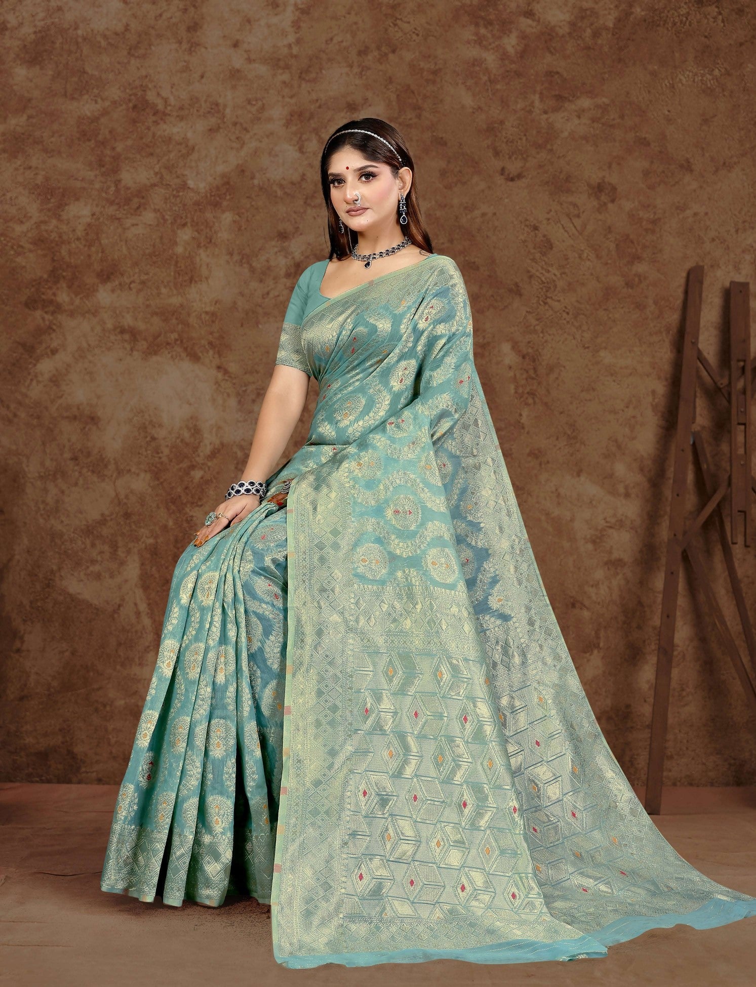 LifeStyle Malai Cotton Vol-32 Cotton Silk Saree with Minakari – 6 PCS Set – M.R. Saree Emporium