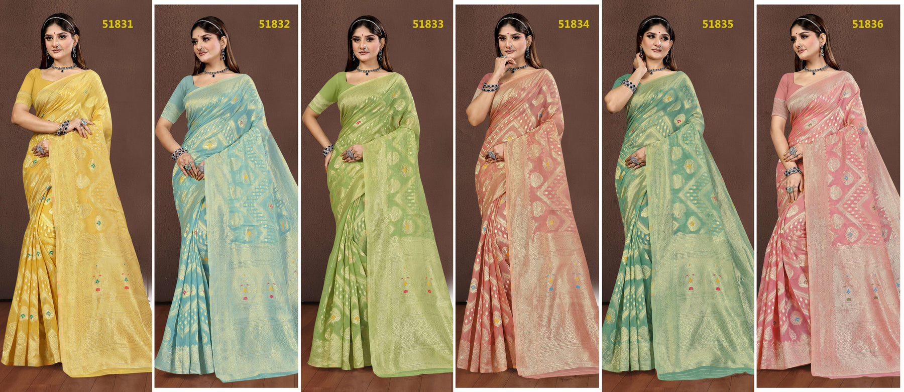 LifeStyle Malai Cotton Vol-32 Cotton Silk Saree with Minakari – 6 PCS Set – M.R. Saree Emporium