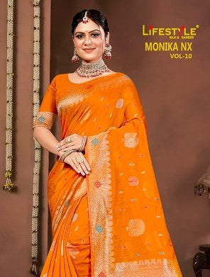 Lifestyle Sarees Monika Nx Vol-10 Meenakari Cotton Saree – Jari Work M.R. Saree Emporium