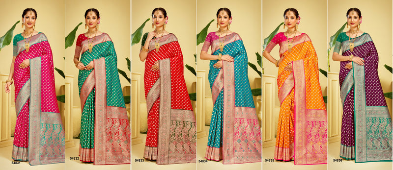 Lifestyle Sanskruti Silk Vol-06 – Pattu Silk Jari Work Fancy Saree (6 Pcs Set) – M.R. Saree Emporium