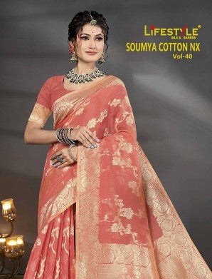 Lifestyle Soumya Cotton NX Vol-40 Cotton Silk Saree – 6 Pcs Set  M.R. Saree Emporium