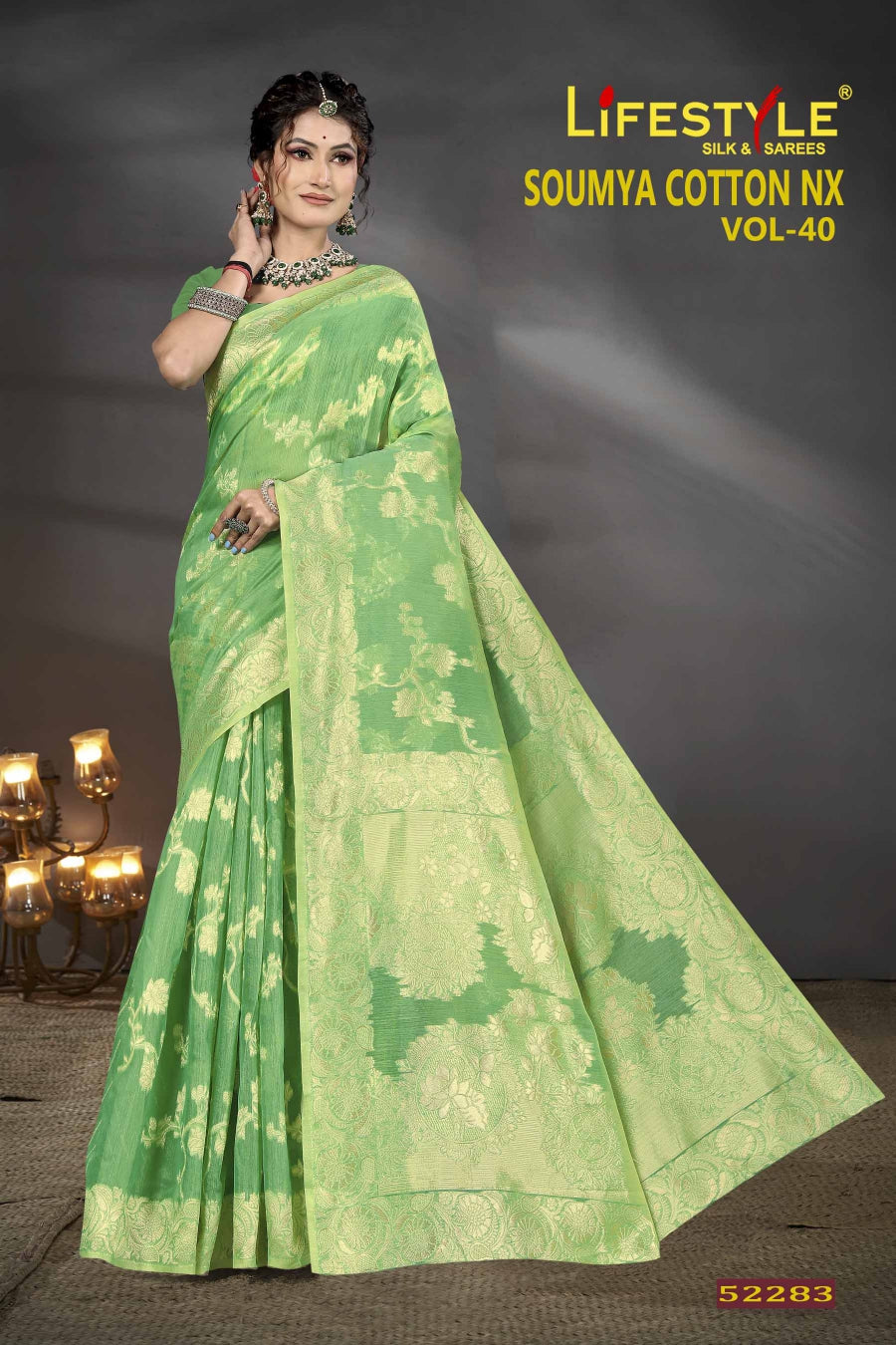 Lifestyle Soumya Cotton NX Vol-40 Cotton Silk Saree – 6 Pcs Set  M.R. Saree Emporium