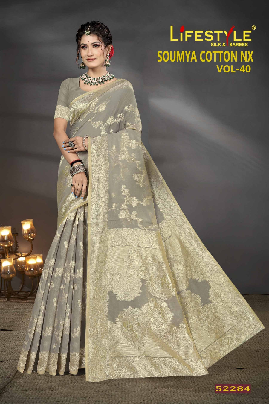 Lifestyle Soumya Cotton NX Vol-40 Cotton Silk Saree – 6 Pcs Set  M.R. Saree Emporium