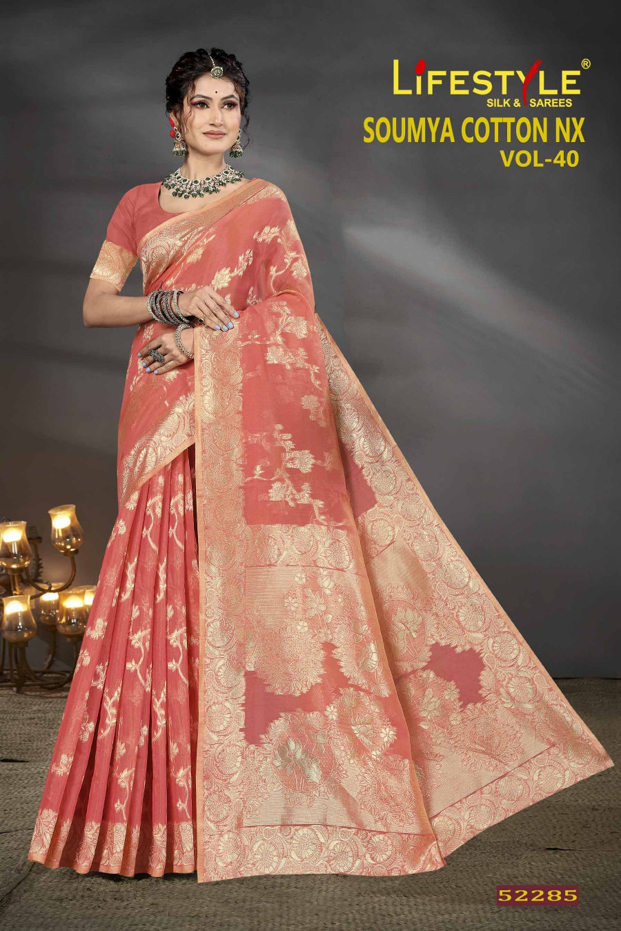 Lifestyle Soumya Cotton NX Vol-40 Cotton Silk Saree – 6 Pcs Set  M.R. Saree Emporium