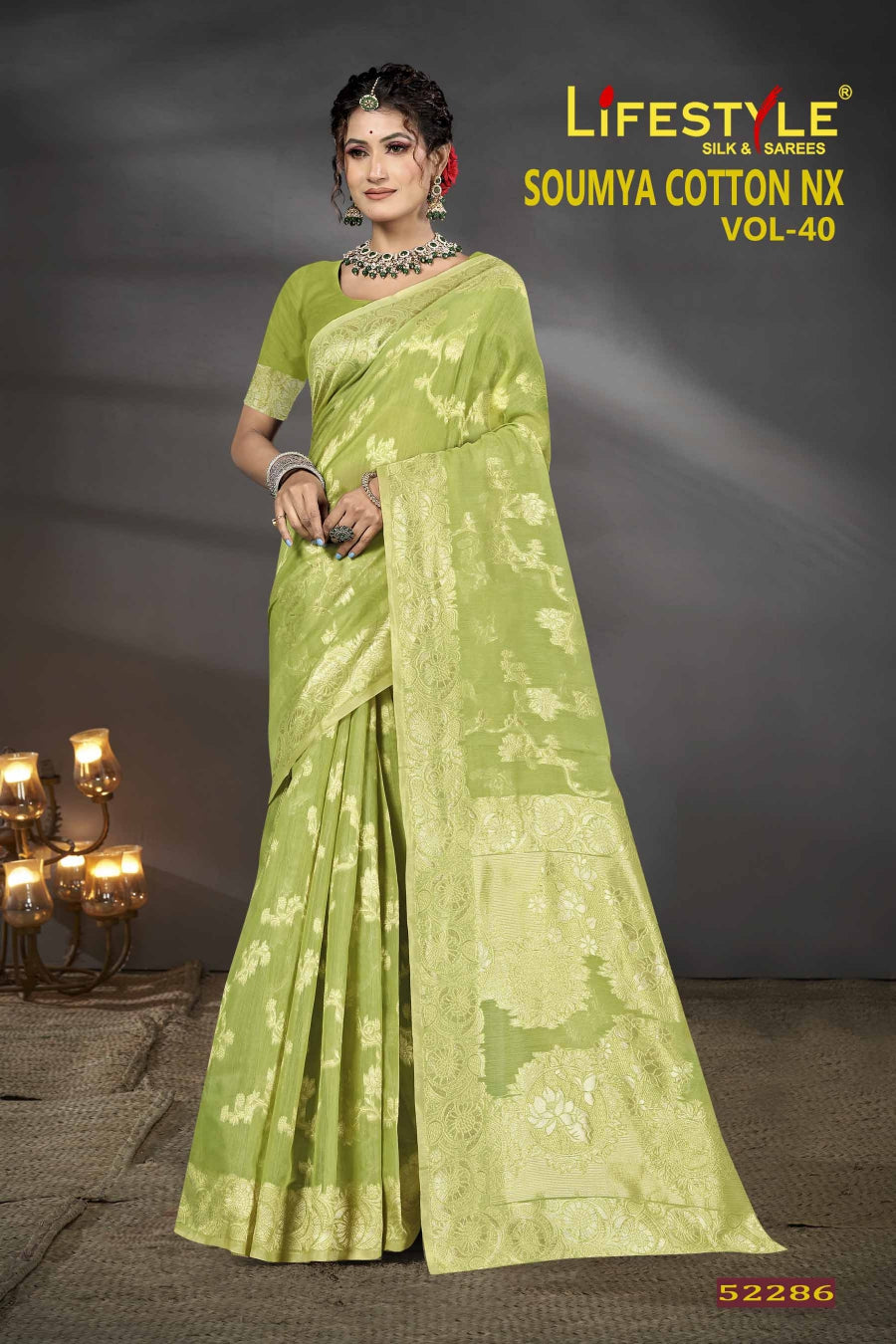 Lifestyle Soumya Cotton NX Vol-40 Cotton Silk Saree – 6 Pcs Set  M.R. Saree Emporium