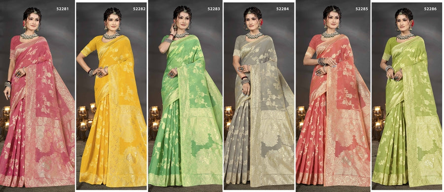 Lifestyle Soumya Cotton NX Vol-40 Cotton Silk Saree – 6 Pcs Set  M.R. Saree Emporium