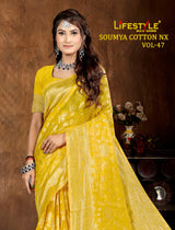 Lifestyle Soumya Cotton NX Vol-47 Cotton Silk Saree – 6 Pcs Set  M.R. Saree Emporium