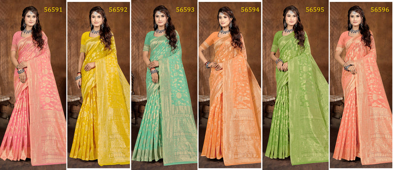 Lifestyle Soumya Cotton NX Vol-47 Cotton Silk Saree – 6 Pcs Set  M.R. Saree Emporium