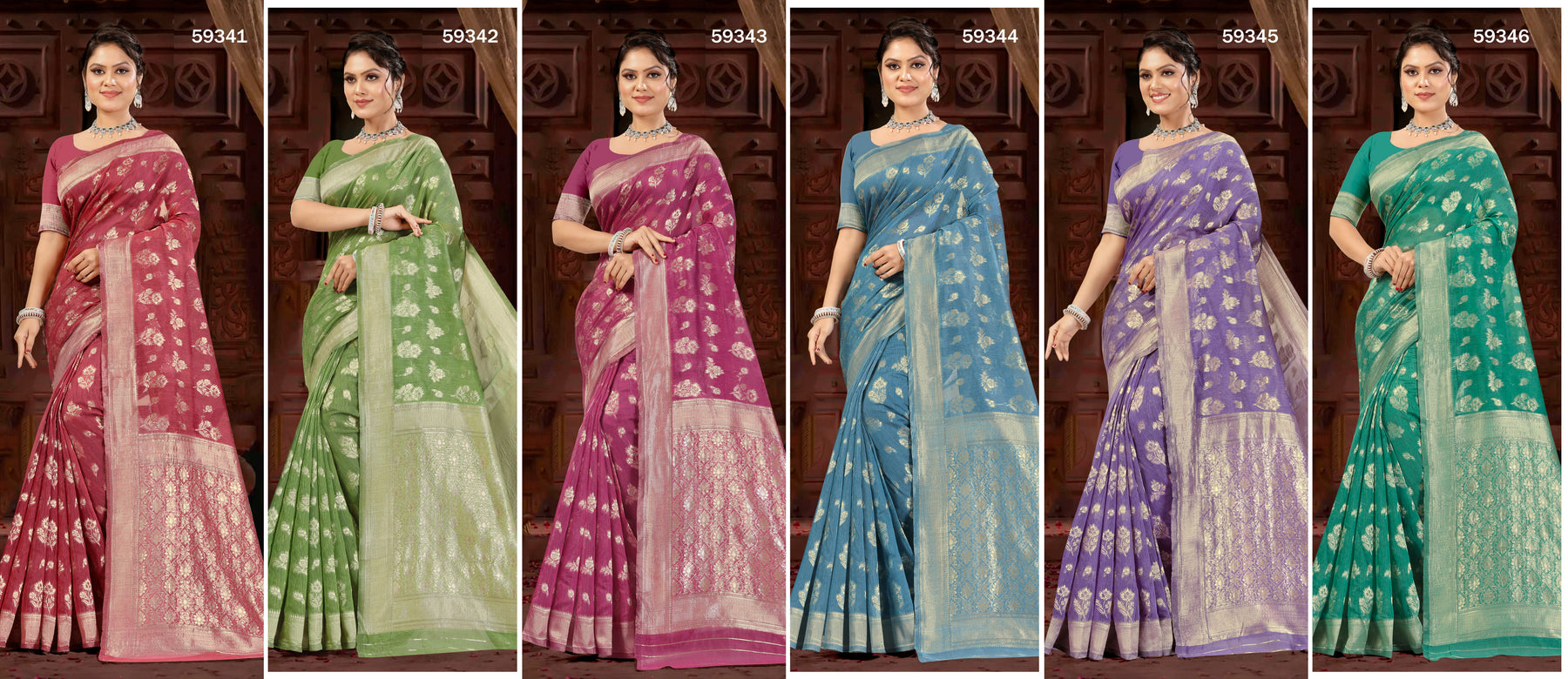 Lifestyle Soumya Cotton NX Vol-50 Cotton Silk Saree – 6 Pcs Set  M.R. Saree Emporium