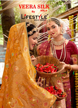 LifeStyle Veera Silk Vol-03 Lichi Silk Saree – 6 PCS Set – M.R. Saree Emporium