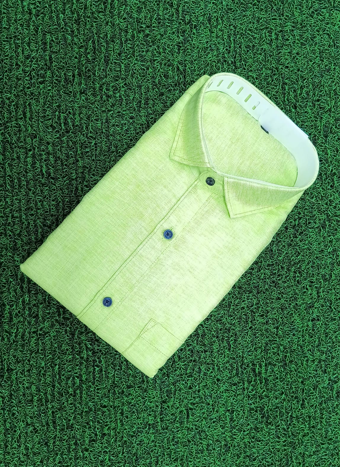 Premium Lime Green Formal Shirt - Textured Design - M.R. Saree Emporium