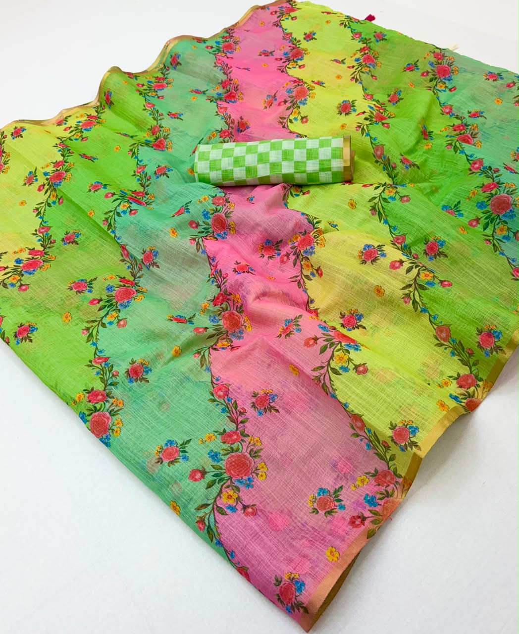 RajYog Lisha Linen Cotton Saree with Zari Border