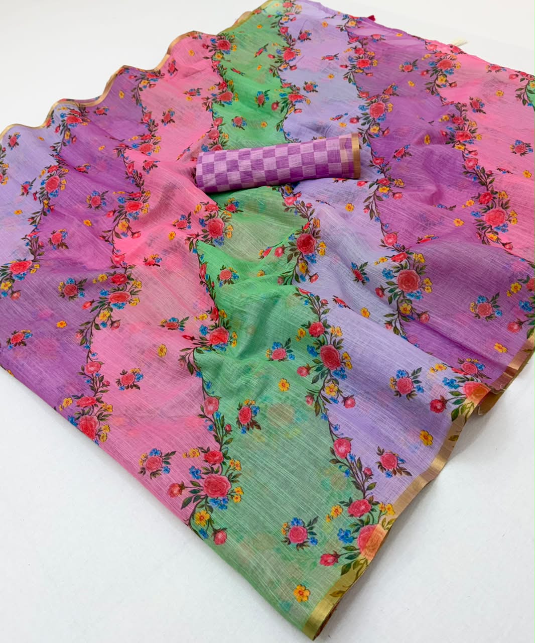 RajYog Lisha Linen Cotton Saree with Zari Border