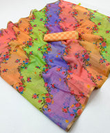 RajYog Lisha Linen Cotton Saree with Zari Border