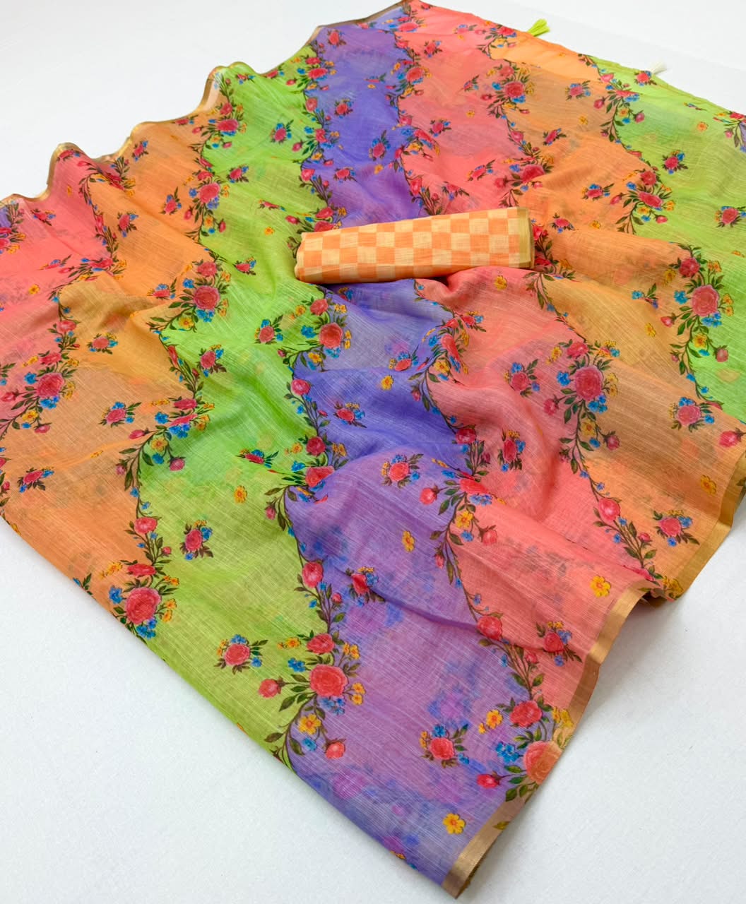 RajYog Lisha Linen Cotton Saree with Zari Border