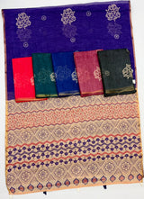 Kazari Series Lisha Linen Saree with Zari Border & Tassels