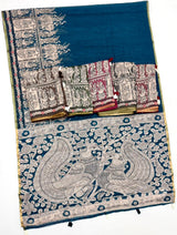 Saree for Women - Lisha Linen Kalamkari Print Zari Border Saree 6 pcs set - M.R. Saree Emporium