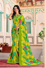 Lotus-2 Designer Printed Saree with Elegant Border - Festive & Traditional Wear Collection